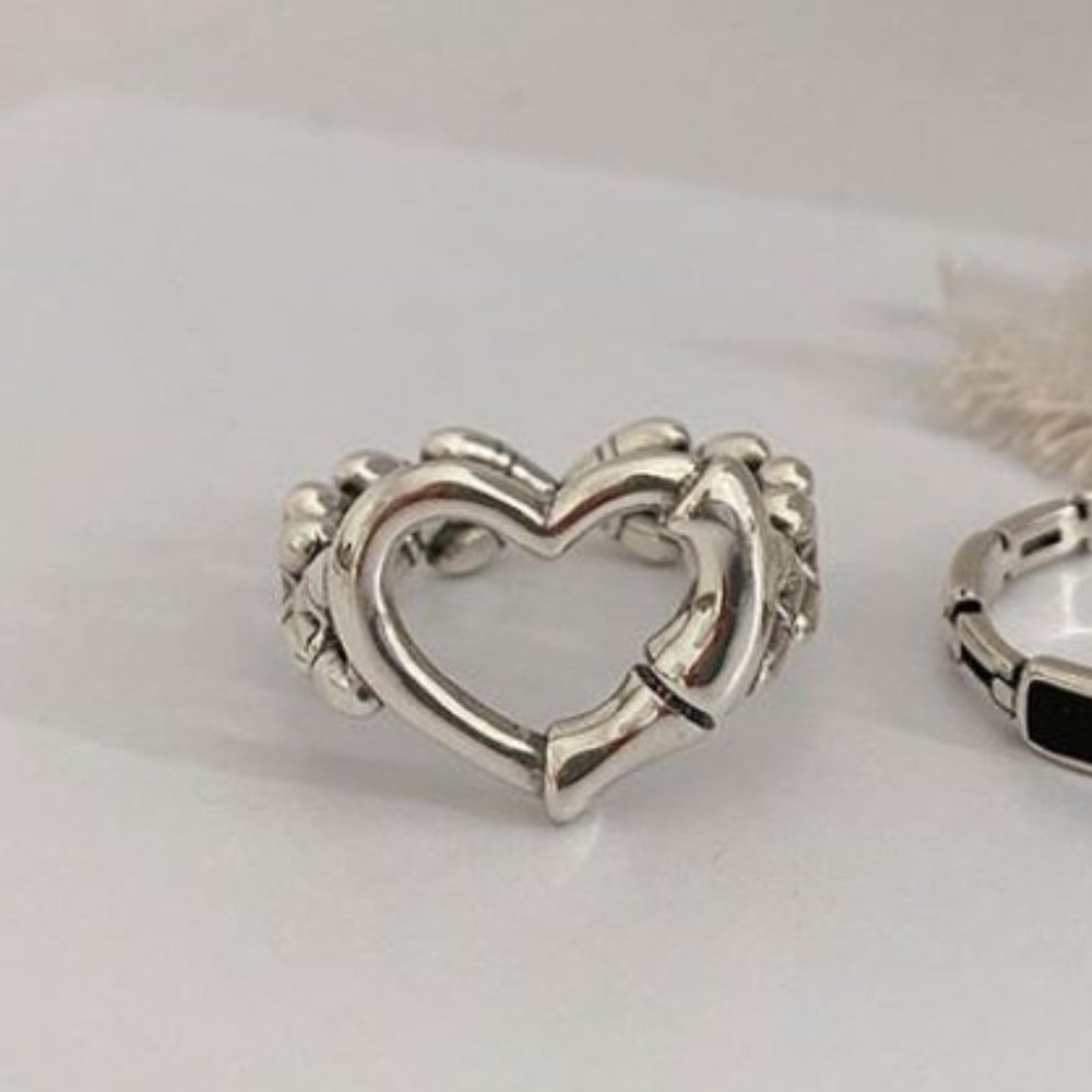 Minimalist 925 Sterling Silver Heart Ring_6